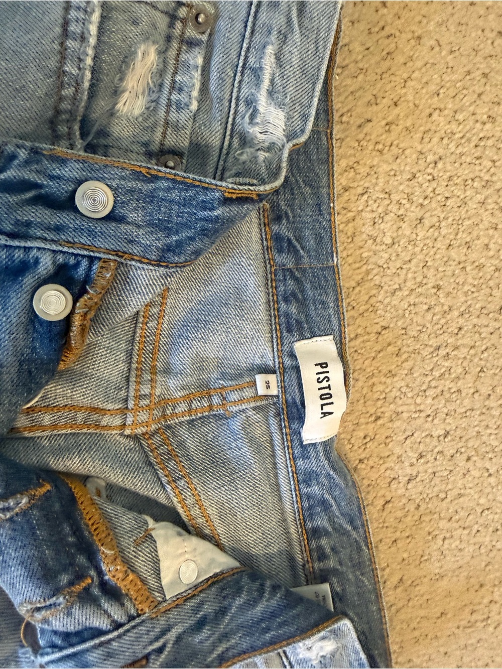 Pistola Light Blue Distressed Denim Jeans